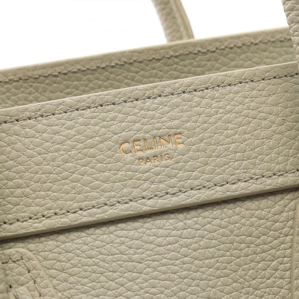 Celine Luggage 2way Shopper Handbag Leather Green - Picture 4 of 9
